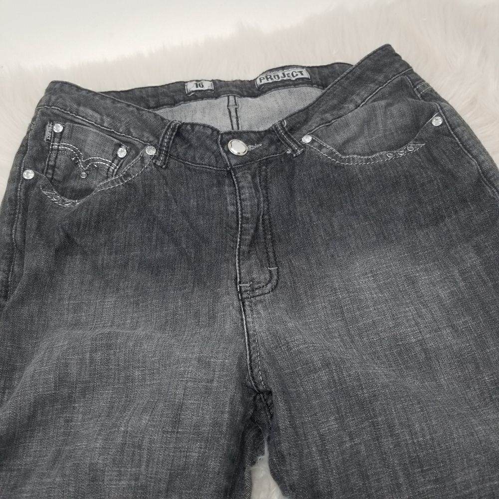 PROJECT JEANS. SZ 16. STUDDED. BLACK WASH.